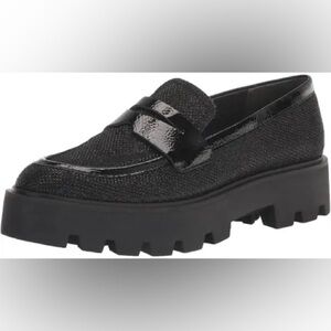Franco Sarto Balin Black Bling Platform Loafer